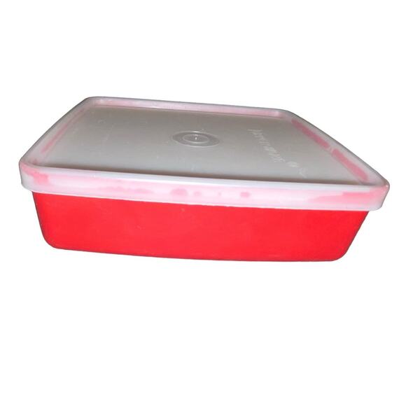 Tupperware Square Away 670 Container 671 Lid Sandwich Box Lunch Keeper Vintage - Picture 7 of 8